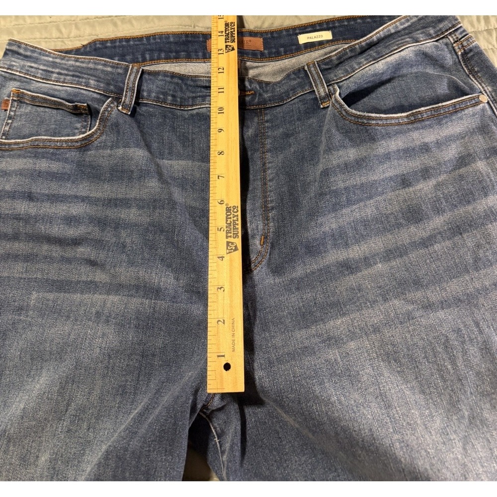 Judy Blue Palazzo Jeans 22W High Rise Wide Leg Stretch Denim Medium Wash - Picture 10 of 12